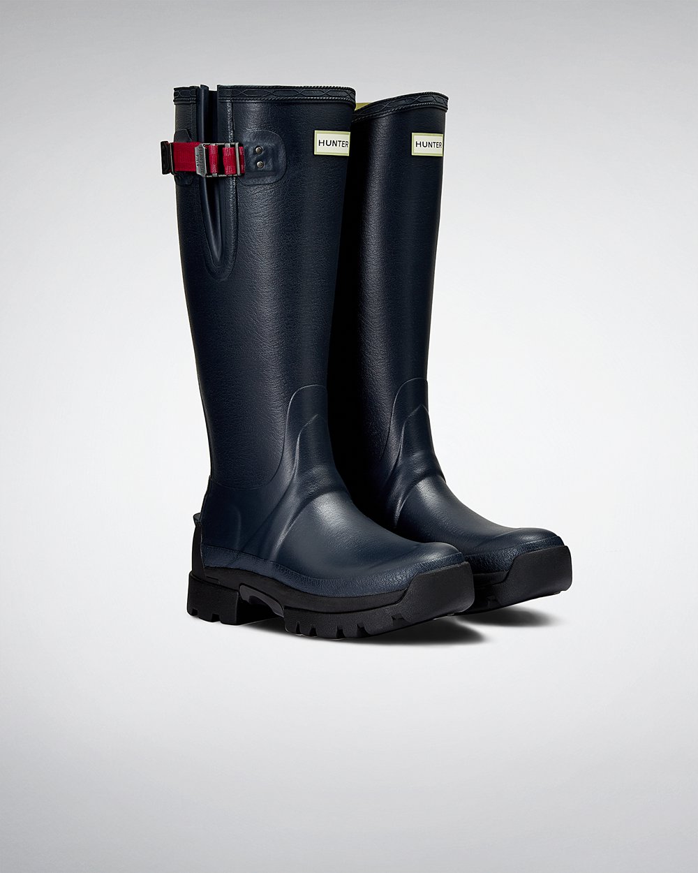 Galochas Altas Hunter Feminina Azul Marinho - Balmoral Side Adjustable 3Mm Neoprene - 48LFYQSMD